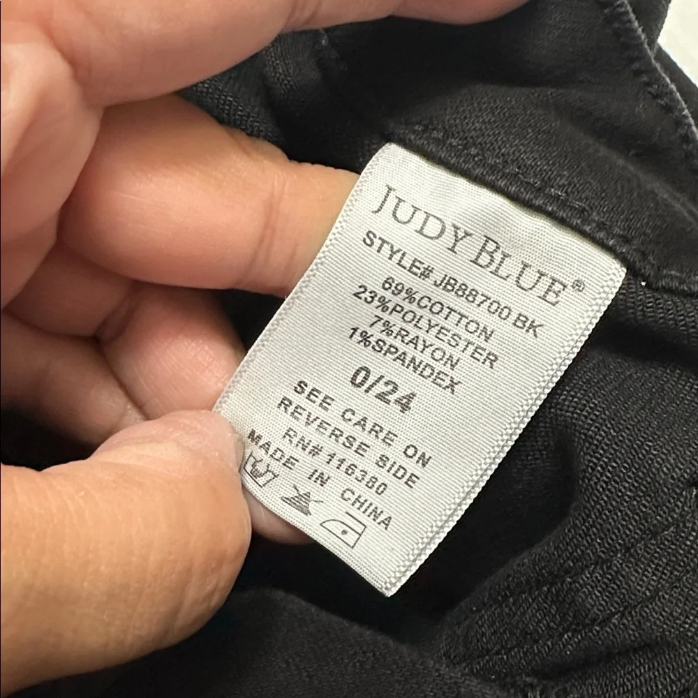 Judy Blue High Waist Black Jogger Jeans Stretch Womens 0/24 Modern Preppy Casual